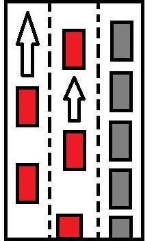 You are driving on expressway with three lanes in your direction at a speed lower then  other traffi