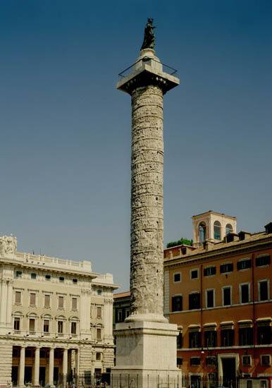 The column of trajan features what type of art?  history painting narrative relief all of the above