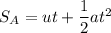 S_{A}=ut+\dfrac{1}{2}at^2