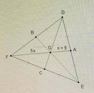 In the diagram, gb = 2x + 3.. what is gb?  group of answer choices 15 units 10 units 30 units 5 unit