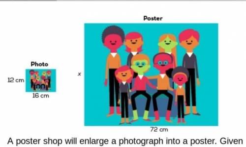 Aposter shop will enlarge a photograph into a poster. given the size of the photograph and the lengt