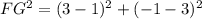 FG^2 =(3 - 1)^2 + (-1 - 3)^2