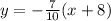 y = -\frac{7}{10}(x + 8)