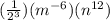( \frac{1}{2^3})(m^{-6})(n^{12})