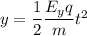 y=\dfrac{1}{2}\dfrac{E_yq}{m}t^2