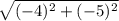 \sqrt{(-4)^{2}+(-5)^{2}}