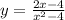 y=\frac{2x-4}{x^2-4}