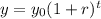 y = y_0(1 + r) ^ t