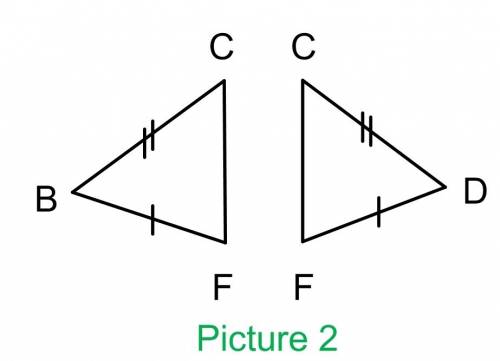Given:  ∠bcd is right;  bc ≅ dc;  df ≅ bf;  fa ≅ fe which relationships in the diagram are true?  ch
