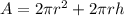 A=2\pi r^2+2\pi rh