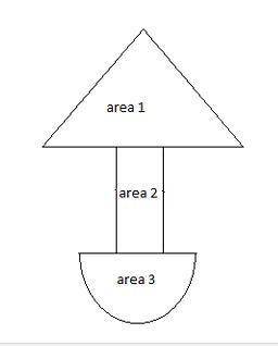 How can you decompose the composite figure to determine its area?   as three triangles and a circle