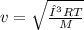 v = \sqrt{\frac{γRT}{M} }