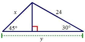 Find the value of x and the value of y. a. x = 33.9 y = 32.8 c. x = 17.0 y = 32.8 b. x = 33.9 y = 98