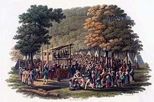 Library of congress the picture above depicts a camp meeting during the second great awakening. whic