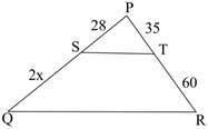 Look at the figure shown below: a triangle rpq is shown. rita is writing statements as shown to pro