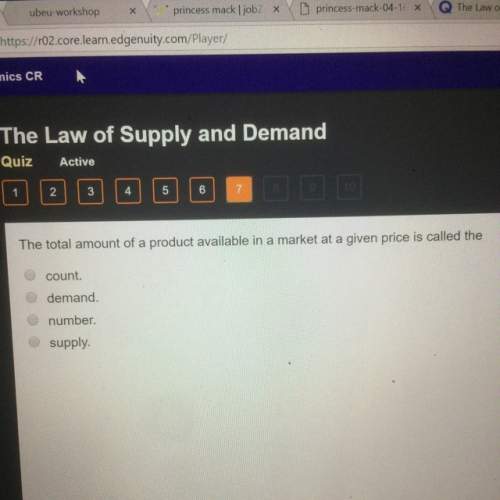 The total amount of a product available in a market at a given price is called the
