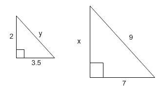 Given the triangles are similar, calculate the value of y to the nearest tenth.