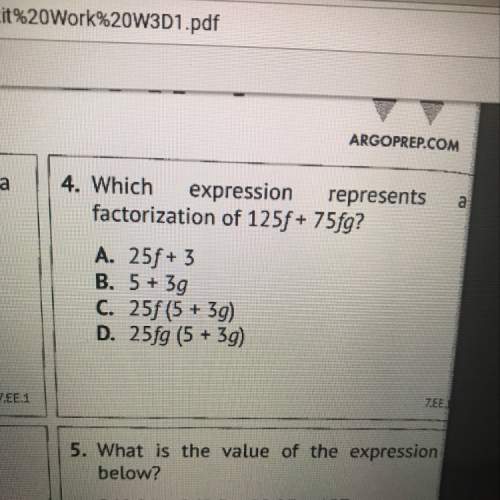 Which expression represents a factorization of 125f + 75fg