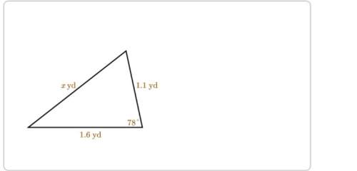 Math ! solve for x in the triangle a. 1.7 b. 2.6 c. 2.7 d .3.0