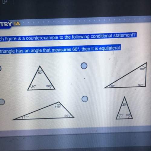 Which figure is a counter example of the following conditional statement? if a triangle has an angl