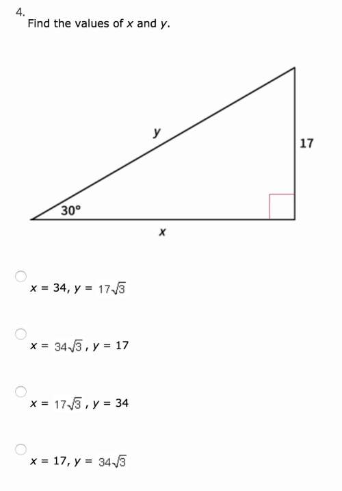 Find the values of x and y. (pic attached)