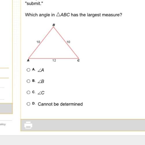 Which angle in abc has the largest measure ?