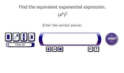 Find the equivalent exponential expression (4^4)^2