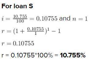 Andrew is choosing between four loans. loan p has a nominal rate of 10.393%, compounded daily. loan