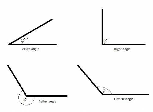 Explain the difference between an acute angle and an obtuse angle and your explanation give sample m