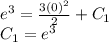 e^3=\frac{3\left(0\right)^2}{2}+C_1\\C_1=e^3