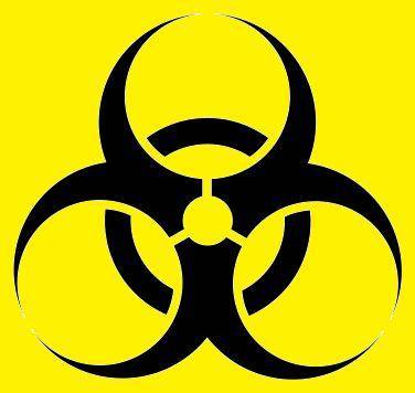 This symbol means that blood, tissues, virus or bacteria are present. you should wear glove to preve