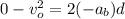 0 - v_o^2 = 2(-a_b)d