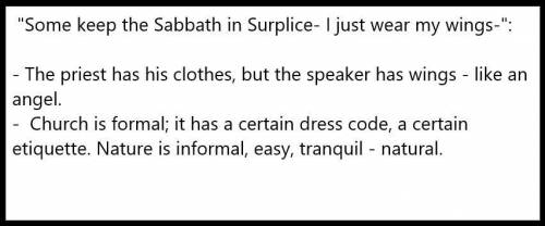 Some keep the sabbath in surplice- i just wear my wings-  consider the images in this excerpt. how a