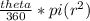 \frac{theta}{360} *pi (r^{2} )
