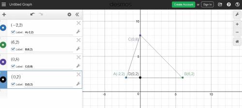 The vertices of ∆abc are a(-2, 2), b(6, 2), and c(0, 8). the perimeter of ∆abc is units is?  what is