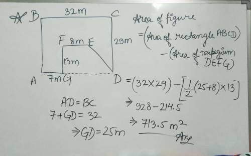 What is the area of the figure?  a. 617.5 m^2b. 824 m^2c. 759 m^2713.5 m^2