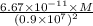 \frac{6.67\times10^{-11}\times M}{(0.9\times10^7)^2}