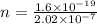 n = \frac{1.6\times 10^{-19}}{2.02\times 10^{-7}}