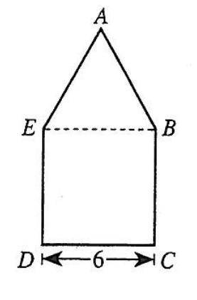 The figure below is composed of square bcde and equilateral triangle abe. the length of cd is 6 inch
