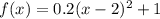 f(x)=0.2(x-2)^2+1