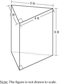 Atriangular prism has base that is a right triangle. what might the dimensions of the prism be?   pl