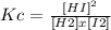 Kc = \frac{[HI]^2}{[H2]x[I2]}