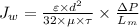 J_{w} = \frac{\varepsilon \times d^{2}}{32 \times \mu \times \tau} \times \frac{\Delta P}{L_{m}}