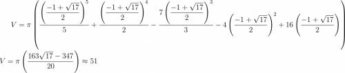 Find the volume of revolution bounded by the curves y = 4 – x2 , y = x, and x = 0, and is revolved a