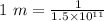 1\ m=\frac{1}{1.5\times 10^{11}}