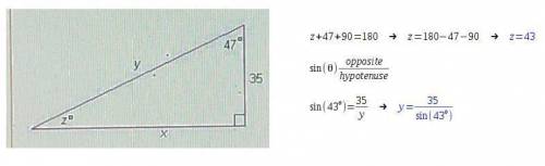 Fill in the blank in the triangle below y= round your answer two decimal places