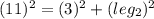 (11)^2=(3)^2+(leg_2)^2
