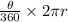 \frac{\theta}{360}\times{2\pi r}