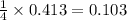 \frac{1}{4}\times 0.413=0.103