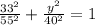 \frac{33^2}{55^2}+\frac{y^2}{40^2}=1